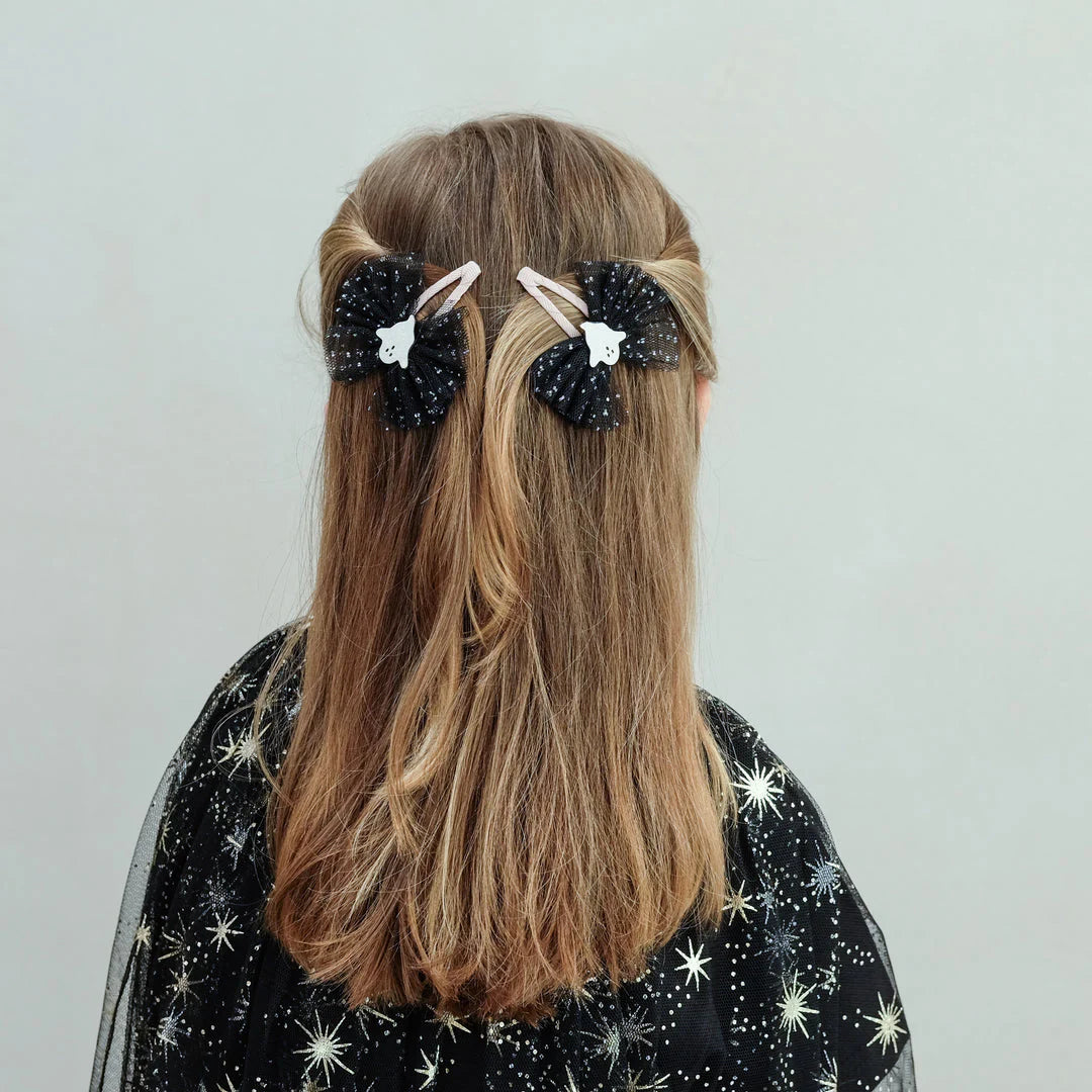 Ghoulish ghost tulle clips
