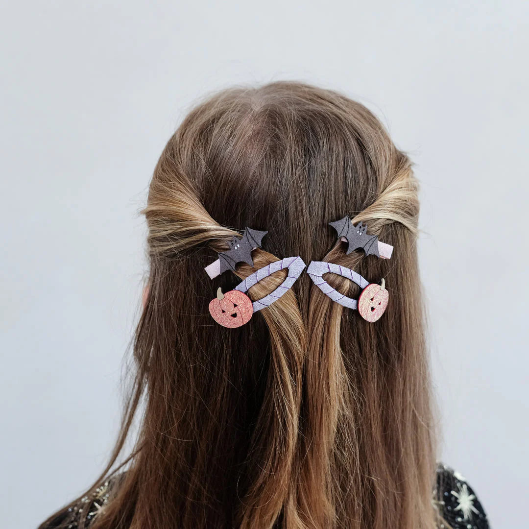 Pumpkin & bat clip set